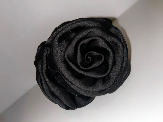 SATIN ROSE HAIR CLIP