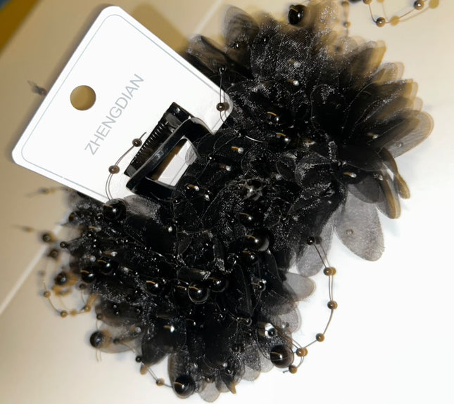 ORGANZA FLORAL CLAW CLIP