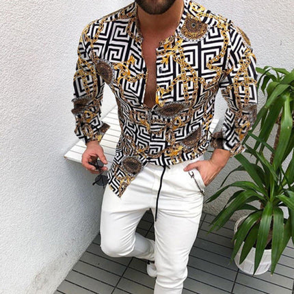 European American Casual Fashion Shirt Long Sleeve