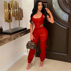 High Stretchy Women 2Piece Set Sexy Tank Top